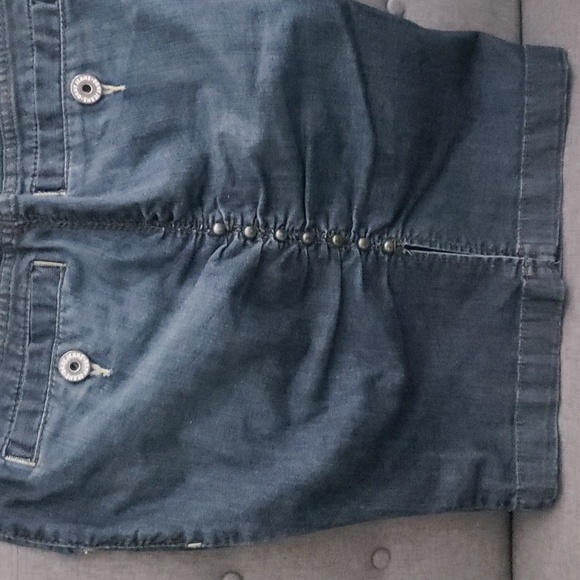 DKNY Ruched skirt women's sz 3 jean unique ruched back 5" back slit Sexy… - Picture 9 of 16